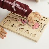 Montessori Wooden Human Body Puzzle – Six Character Anatomy Toy for Kids, Includes Organs & Stand, STEM Educational (Ages 3+)