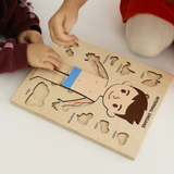 Montessori Wooden Human Body Puzzle – Six Character Anatomy Toy for Kids, Includes Organs & Stand, STEM Educational (Ages 3+)
