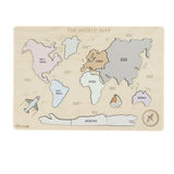 World Map Montessori-Style Wooden World Puzzle for Kids (Ages 3+) – Non-Toxic Educational Map of Continents & Oceans