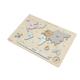World Map Montessori-Style Wooden World Puzzle for Kids (Ages 3+) – Non-Toxic Educational Map of Continents & Oceans
