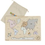 World Map Montessori-Style Wooden World Puzzle for Kids (Ages 3+) – Non-Toxic Educational Map of Continents & Oceans
