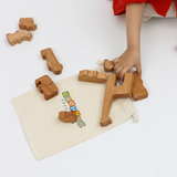 Animal Kingdom Wooden Puzzle – 17-Piece Montessori Toy for Toddlers Ages 3+ – 100% Natural Beech Wood, Non-Toxic, Handmade – Educational Animal Shape Sorter for Fine Motor & Cognitive Skills