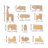 Animal Kingdom Wooden Puzzle – 17-Piece Montessori Toy for Toddlers Ages 3+ – 100% Natural Beech Wood, Non-Toxic, Handmade – Educational Animal Shape Sorter for Fine Motor & Cognitive Skills