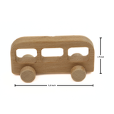 Wooden Vehicle Set – 3-Piece Natural Beechwood Toy Set for Kids Ages 3+ – Includes Wooden Car, Truck, and Bus – Montessori Educational Push Toy – Handmade, Non-Toxic Finish