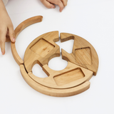 Natural Beech Wooden Shape Sorter – Montessori Waldorf Toy for Toddlers | Fine Motor Skills, Balance & Shape Recognition | Handcrafted Educational Toy for Kids Ages 3+