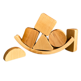 Natural Beech Wooden Shape Sorter – Montessori Waldorf Toy for Toddlers | Fine Motor Skills, Balance & Shape Recognition | Handcrafted Educational Toy for Kids Ages 3+