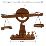 Wooden Balance Scale Toy – Handmade Montessori Learning Toy for Kids – 100% Natural Wood Educational Weight Scale – Develops Logic, Coordination & Problem Solving – Ages 3+