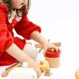 Montessori Hand-Card Wooden Colorful Spinning Windmill for Toddlers (Ages 3+)