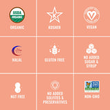 Sunny Fruit Soft Organic Dried Mangoes - 1 Bag (5 Individual Portion Packs) | Healthy, Convenient Snack Packs | ORGANIC, NON-GMO, VEGAN, HALAL, KOSHER, NO PRESERVATIVES, NO SUGAR ADDED