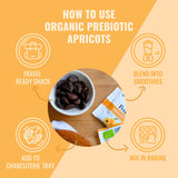 Sunny Fruit Organic Prebiotic Apricots - 1 Bag (5 Individual Portion Packs) | Convenient Snack Packs with Prebiotic Fiber | ORGANIC, NON-GMO, VEGAN, KOSHER, HALAL, NO PRESERVATIVES, NO SUGAR ADDED