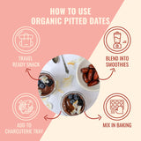 Sunny Fruit Organic Dried Pitted Deglet Nour Dates - 5 pouches | Healthy, Convenient Superfood Snack Packs | ORGANIC, NON-GMO, HALAL, KOSHER, NO PRESERVATIVES, NO SUGAR ADDED