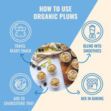 Sunny Fruit Soft Organic Prunes - 1 Bag (5 Individual Portion Packs) | Healthy, Convenient Dried Plums Snack Packs | ORGANIC, NON-GMO, VEGAN, HALAL, KOSHER, NO PRESERVATIVES, NO SUGAR ADDED