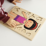 Montessori Wooden Human Body Puzzle – Six Character Anatomy Toy for Kids, Includes Organs & Stand, STEM Educational (Ages 3+)