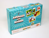 Horizon Educational Puzzle Animals and Babies Game Cards, Early Learning Educational Cards for 2-5 Year Olds, Find and Match System