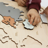 World Map Montessori-Style Wooden World Puzzle for Kids (Ages 3+) – Non-Toxic Educational Map of Continents & Oceans