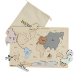 World Map Montessori-Style Wooden World Puzzle for Kids (Ages 3+) – Non-Toxic Educational Map of Continents & Oceans