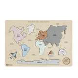 World Map Montessori-Style Wooden World Puzzle for Kids (Ages 3+) – Non-Toxic Educational Map of Continents & Oceans