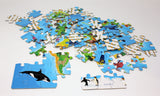 Horizon Puzzle 100 Animal World Map Attention and Skill Abilities Puzzle for Children Ages 5-8