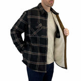 Jachs New York Men's Wool Blend Sherpa Lined Shirt Jacket