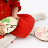 Animals of the World – Montessori Wooden Animal Wheels Set | 7 Continents, 42 Animals | Bilingual Toy in English & Spanish | Educational Geography Toy for Kids Ages 3+