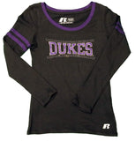 NCAA JMU James Madison University Girls' Long Sleeves Cotton Scoop Neck Tee