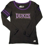 NCAA JMU James Madison University Girls' Long Sleeves Cotton Scoop Neck Tee