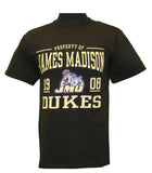 NCAA JMU James Madison University Mens' 1908 Dukes Cotton Crew Neck Tee (Black)