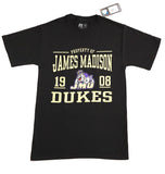 NCAA JMU James Madison University Mens' 1908 Dukes Cotton Crew Neck Tee (Black)