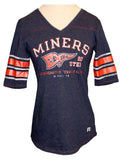 NCAA UTEP University of Texas El Paso Women's Half Sleeve Heather V-Neck Tunic