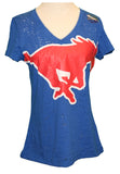 NCAA SMU Southern Methodist University Mustangs Women's Scoop Neck Tee